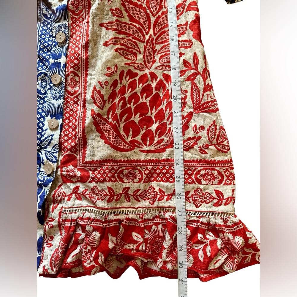 Farm Rio Mixed Pineapple Garden Mini Dress (Red & Blue) — NWT S - Picture 8 of 10